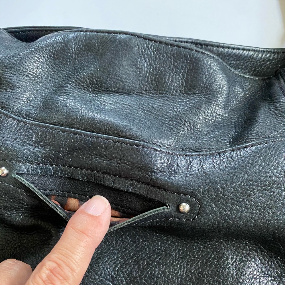 B. Makowsky Black Leather Hobo Bag - Picture 6 of 16